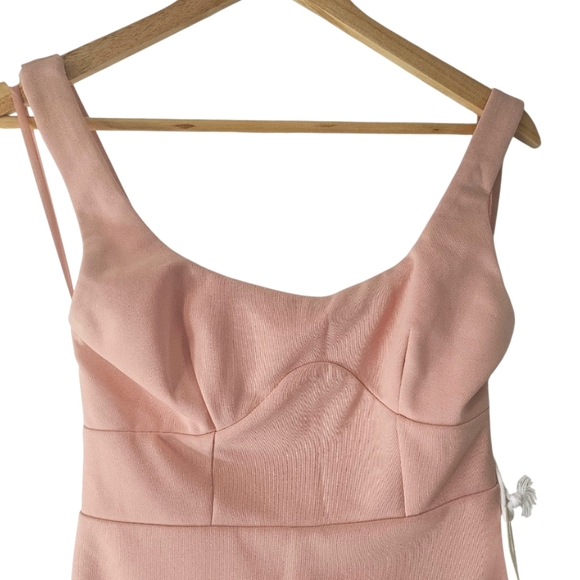 NWT ~ Here Comes The Sun Blush Pink Fitted Bodice Midi Cocktail Dress, Size M - Picture 2 of 12